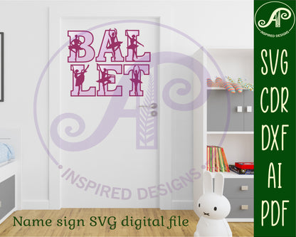 Ballerina alphabet letter set. 55 letter options