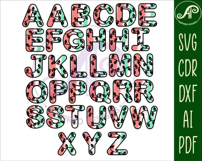 Christmas lights alphabet letter set. 33 letter options