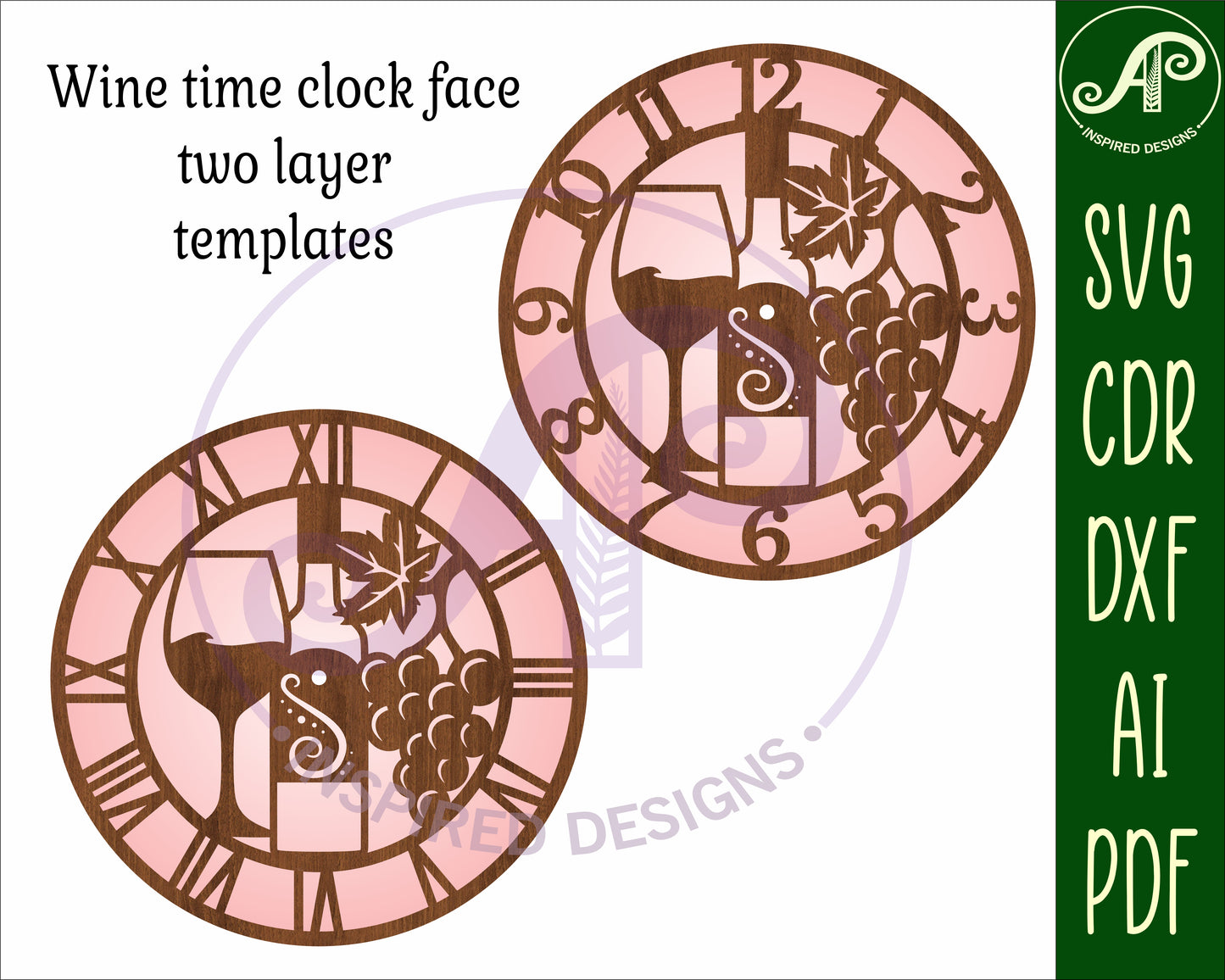 Wine wall clock template designs