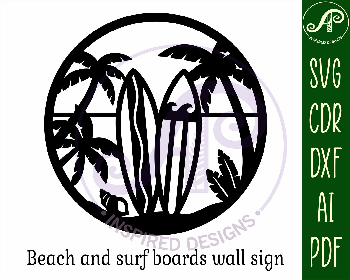 Surf boards beach wall sign design SVG / DXF / AI / PDF / CDR