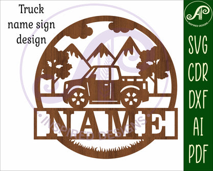 Truck name wall sign. SVG / DXF / AI / PDF / CDR