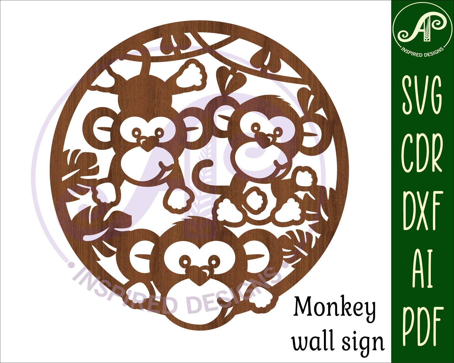 Monkey wall sign design SVG / DXF / AI / PDF / CDR