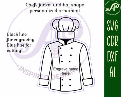 Chef engraved ornament design SVG / DXF / AI