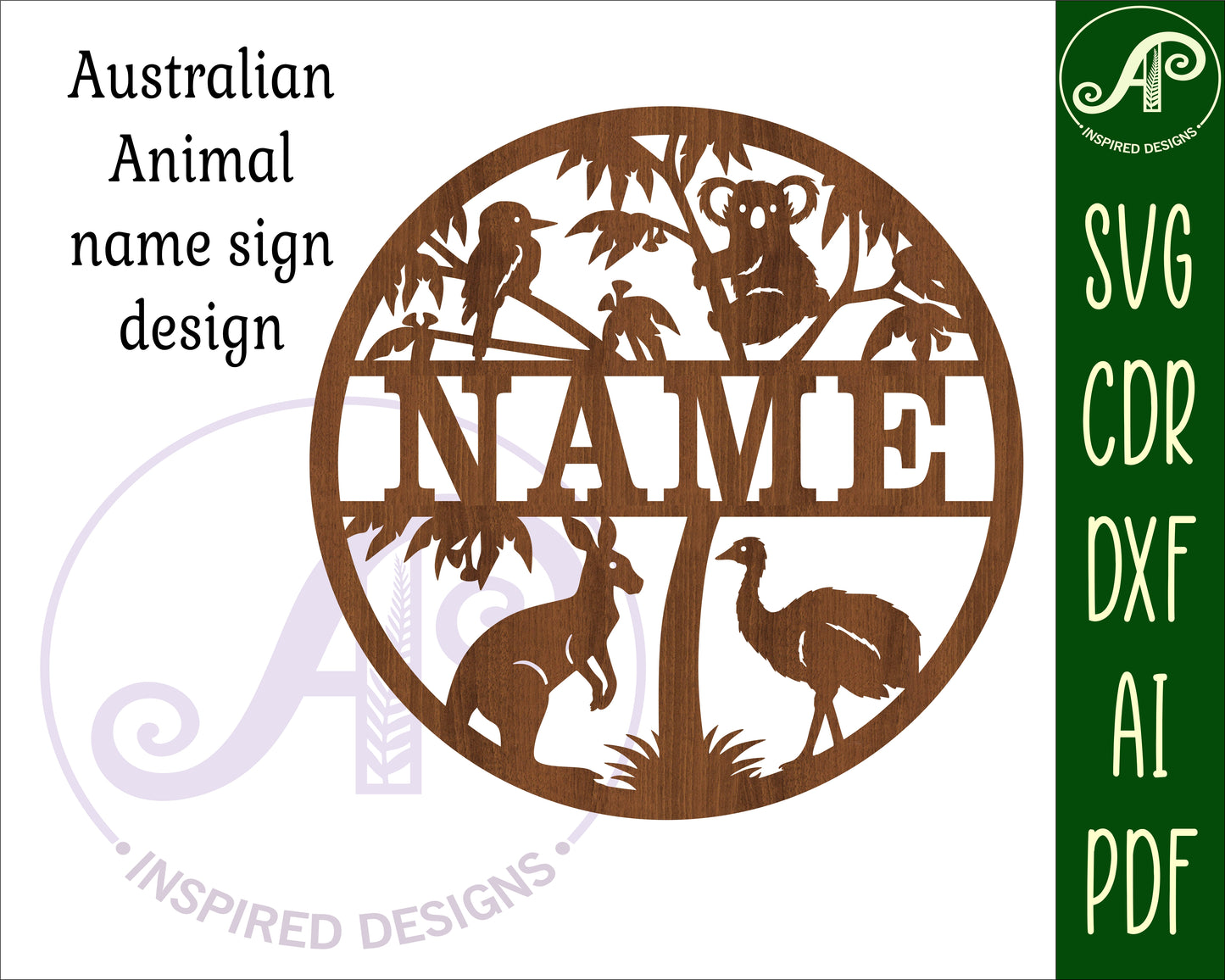 Australian name wall sign. SVG / DXF / AI / PDF / CDR