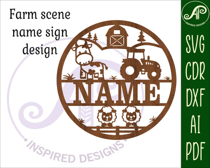 Farm name wall sign. SVG / DXF / AI / PDF / CDR