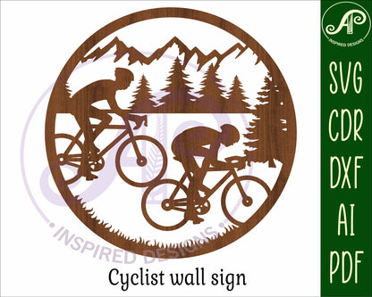 Cyclist wall sign design SVG / DXF / AI / PDF / CDR