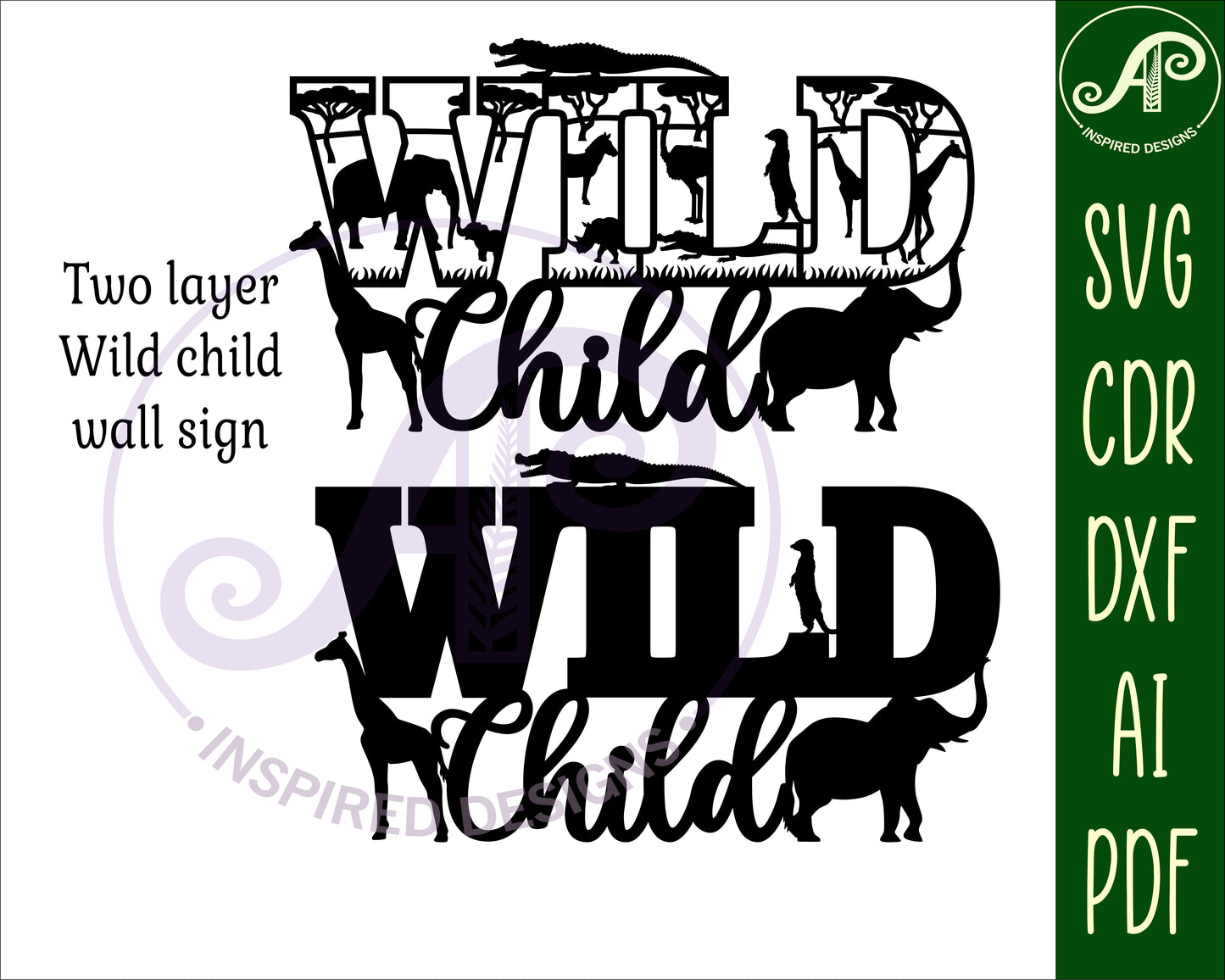 Wild child wall sign design SVG / DXF / AI / PDF / CDR