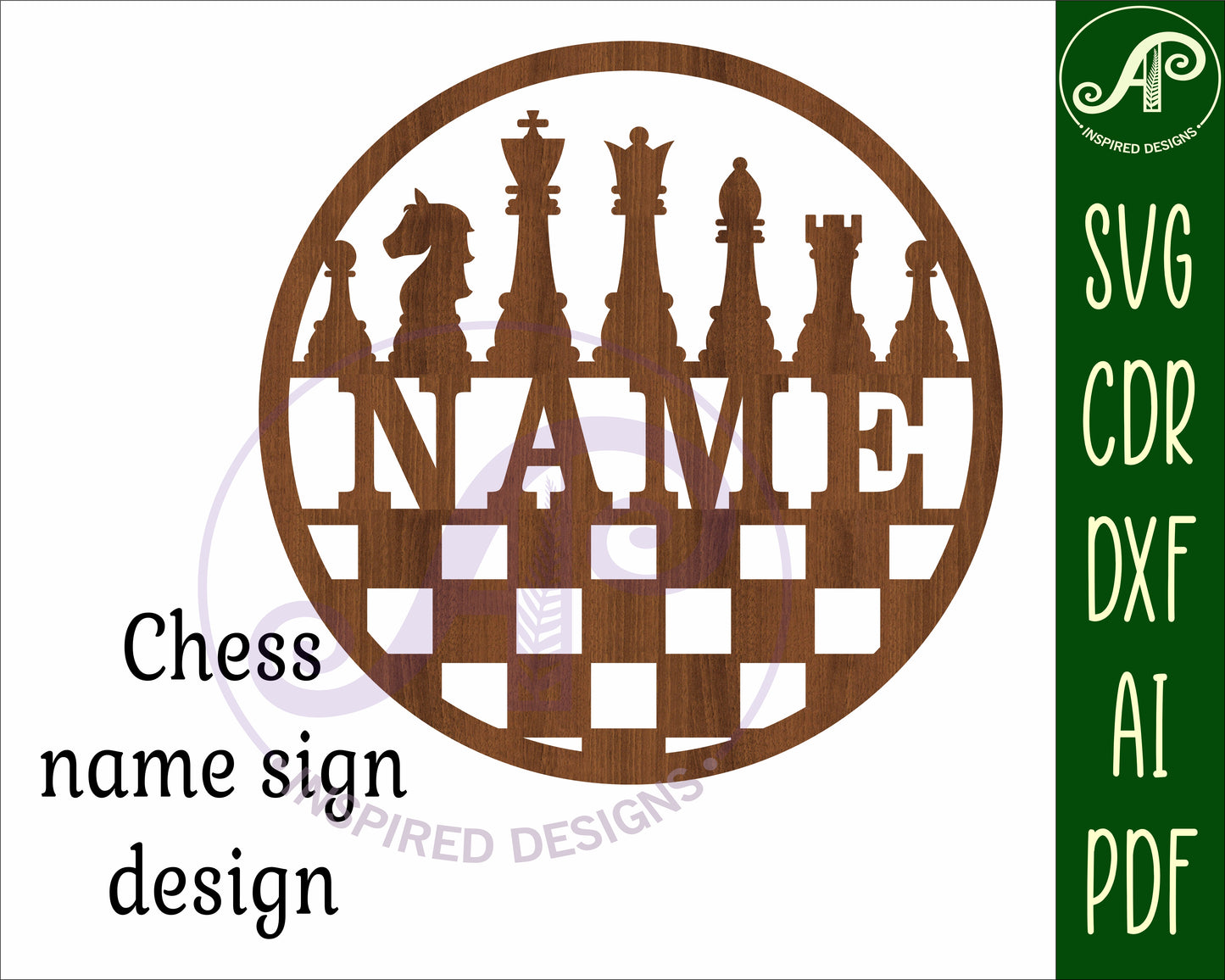 Chess name wall sign. SVG / DXF / AI / PDF / CDR