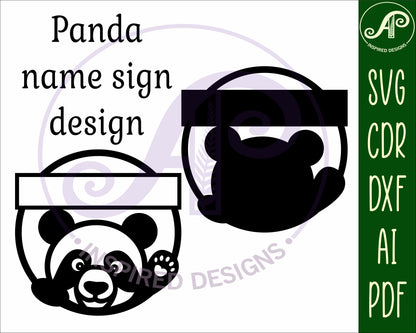 Panda single name wall sign. SVG / DXF / AI / PDF / CDR