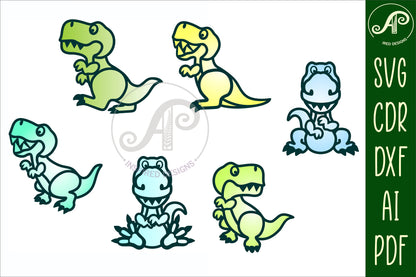 T Rex designs, 6 two layer shapes