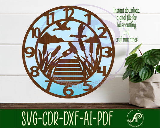 Lake house  wall clock template designs