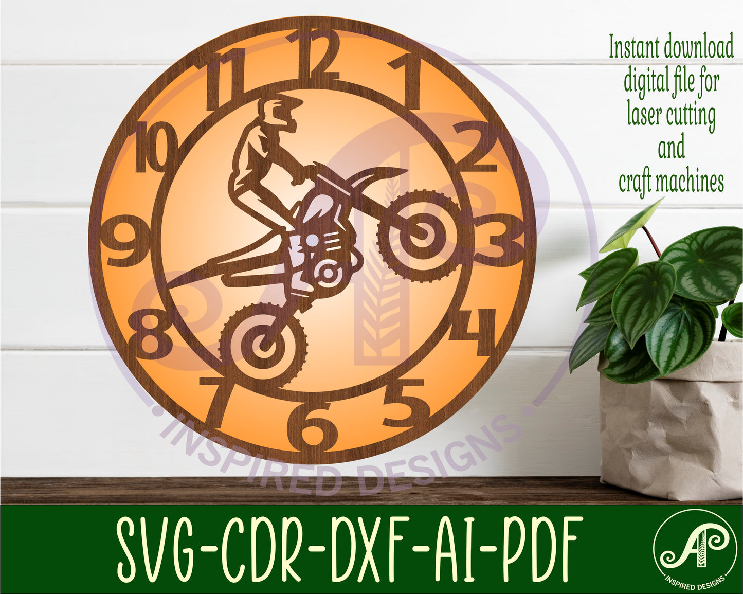 Motocross wall clock template designs