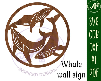 Whales wall sign design SVG / DXF / AI / PDF / CDR