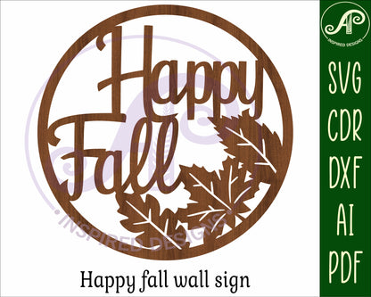 Happy fall wall sign design SVG / DXF / AI / PDF / CDR