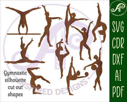 Gymnast designs, 11 silhouette shapes