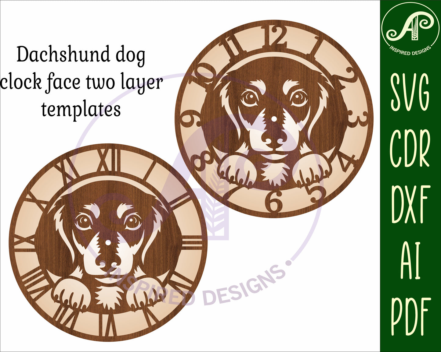 Dachshund dog wall clock template designs