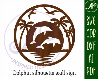 Dolphin wall sign design SVG / DXF / AI / PDF / CDR