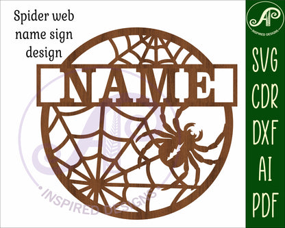 Spider name wall sign. SVG / DXF / AI / PDF / CDR