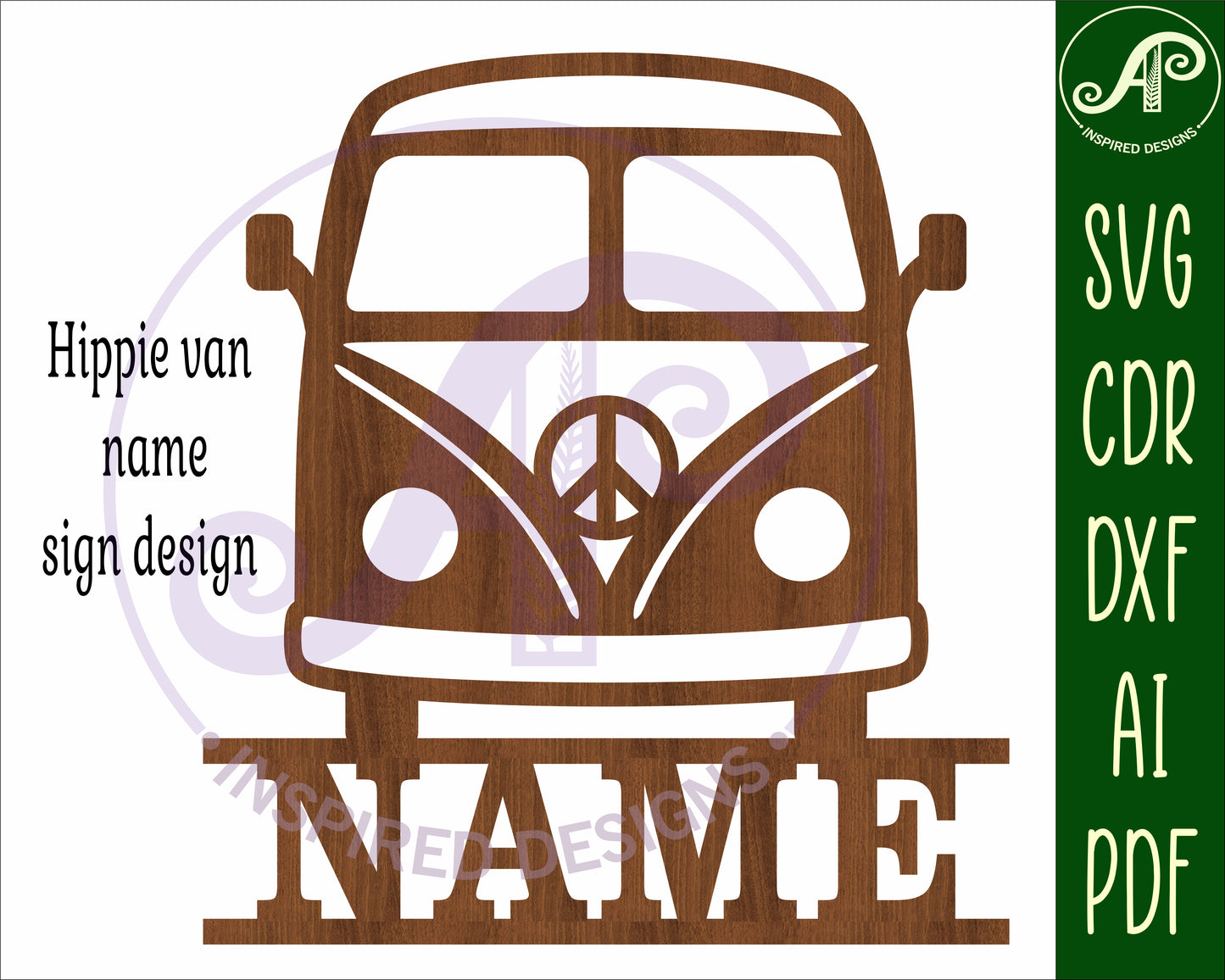 Vintage van name sign SVG / DXF / AI / PDF / CDR