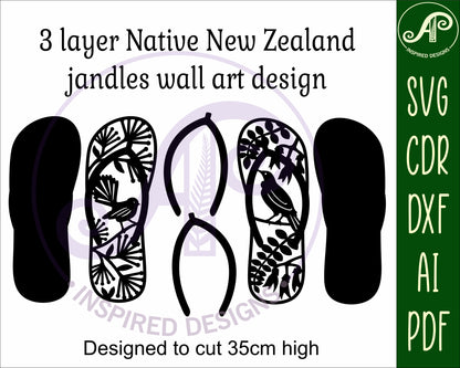 Jandle new zealand wall art layered design SVG / DXF / AI / PDF / CDR design 3