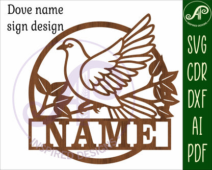 Dove name wall sign. SVG / DXF / AI / PDF / CDR