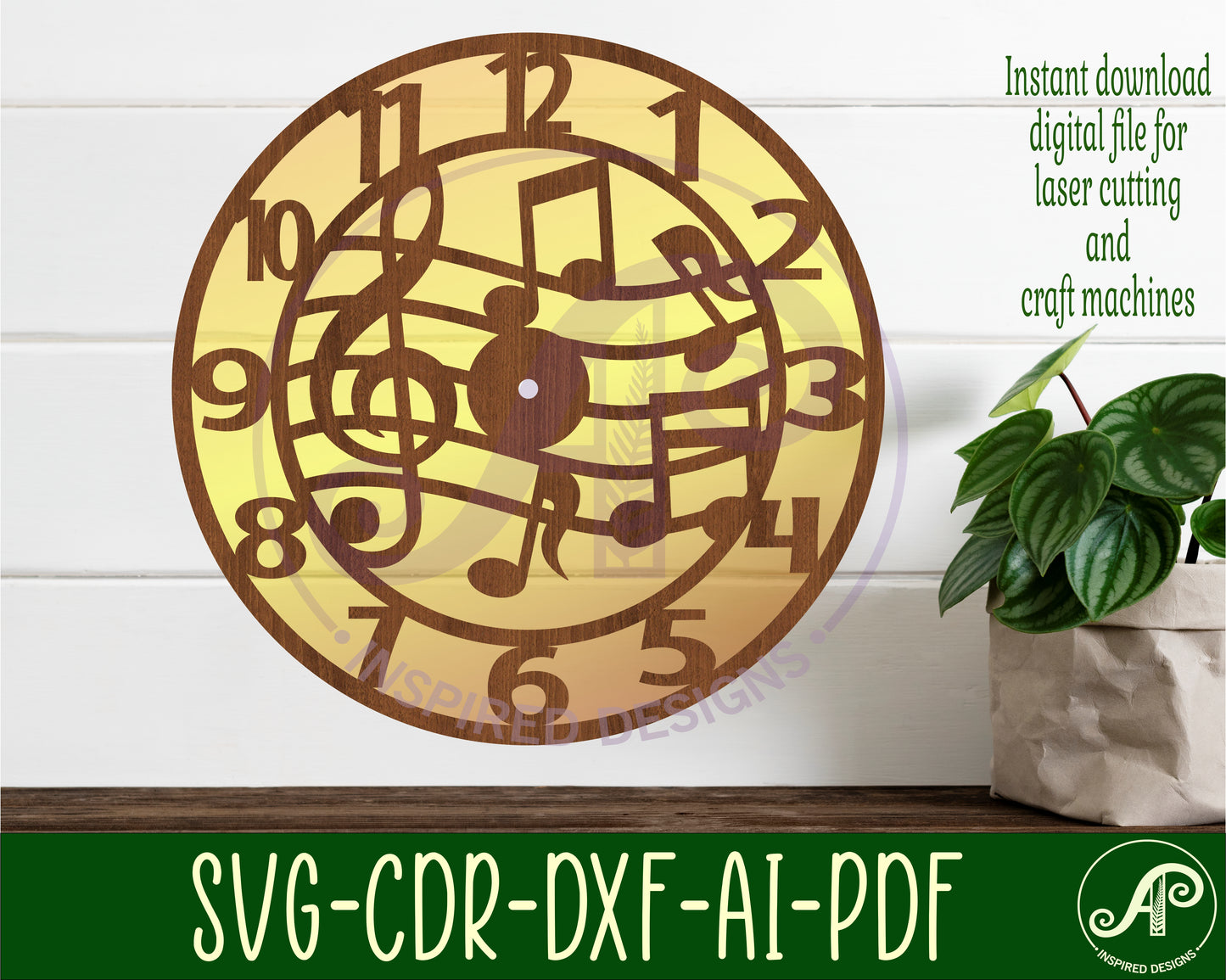 Music clock template design