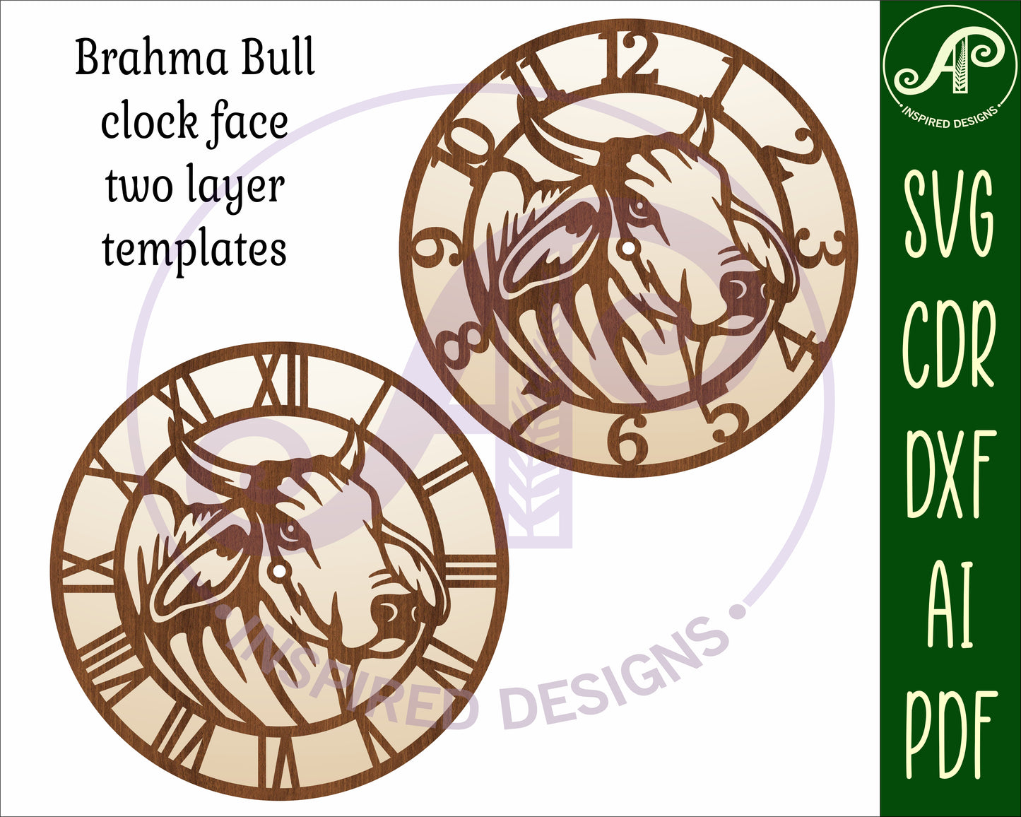 Brahma Bull head clock template design