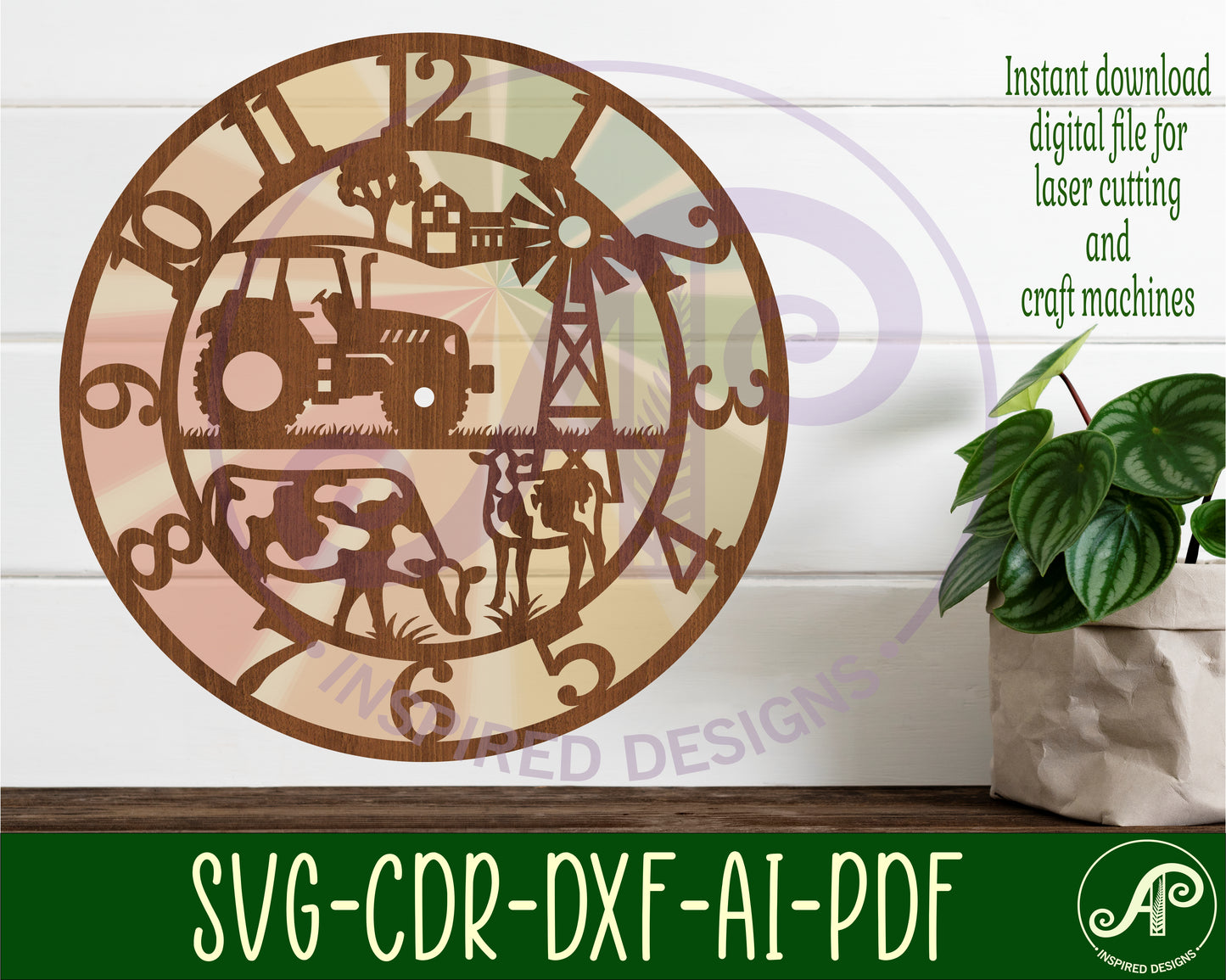 Farm clock template design