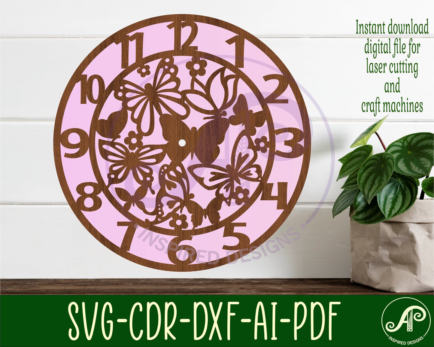 Butterfly clock template design