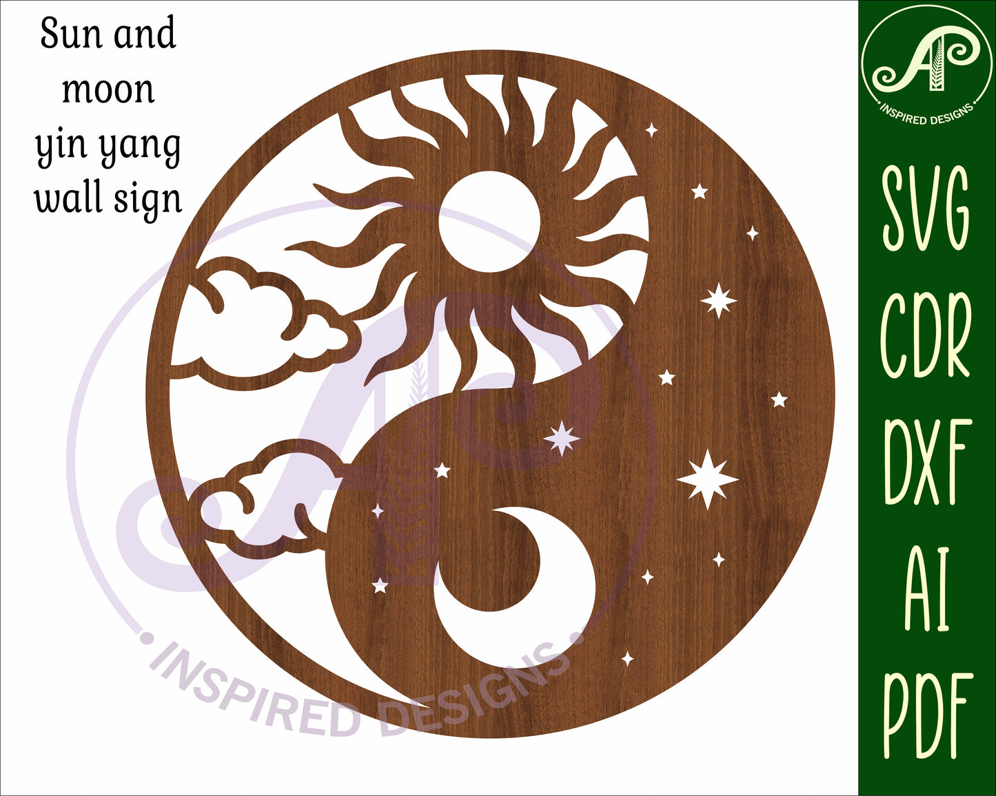 Yin yang wall sign design SVG / DXF / AI / PDF / CDR