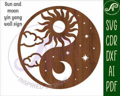 Yin yang wall sign design SVG / DXF / AI / PDF / CDR