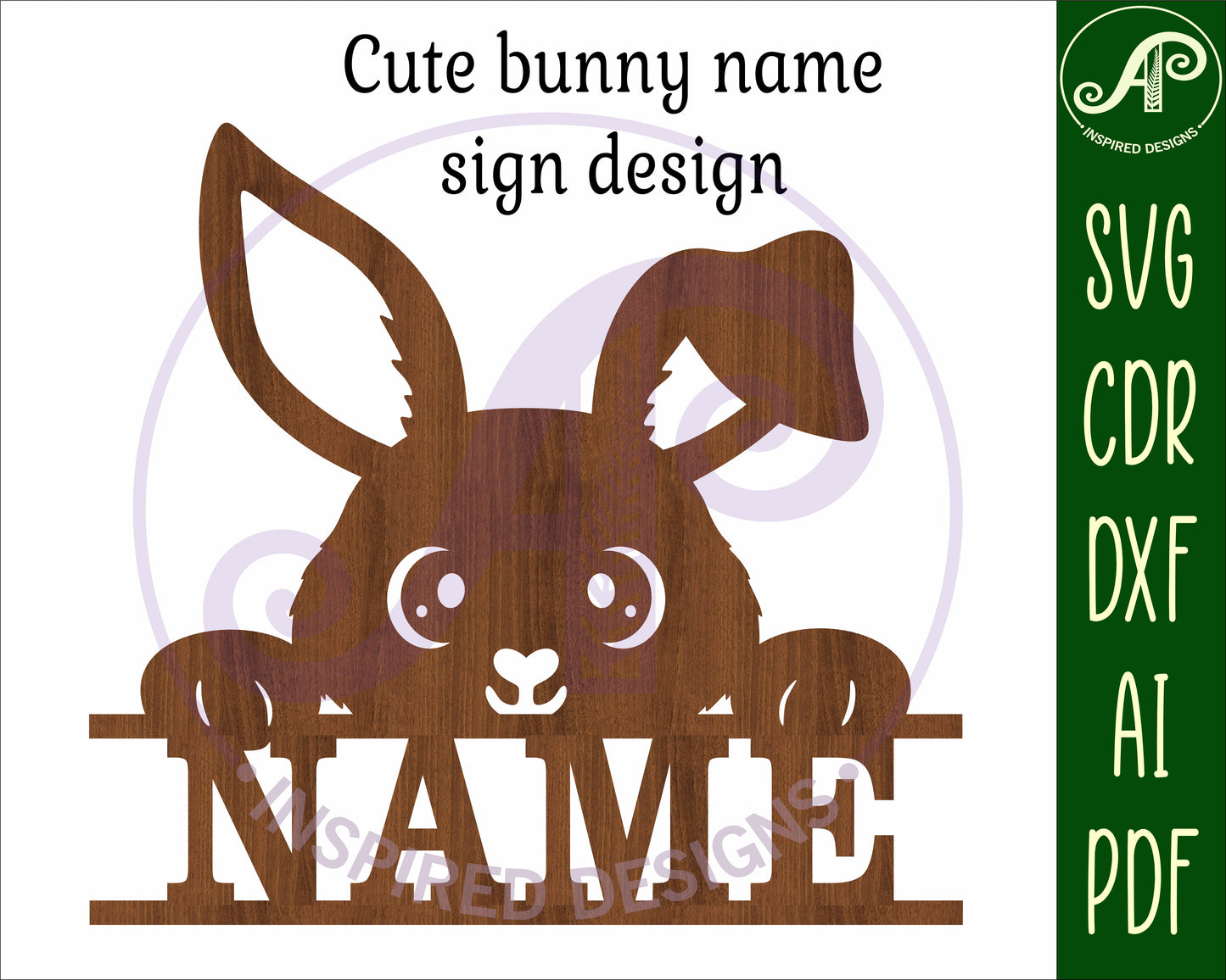 Bunny name sign SVG / DXF / AI / PDF / CDR