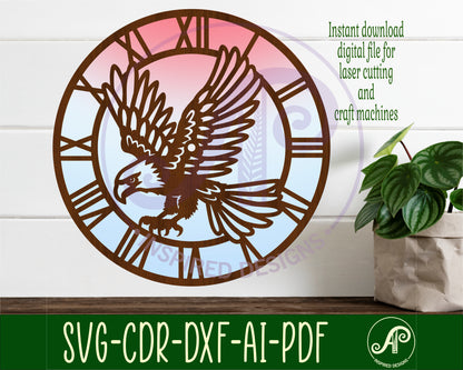 Eagle wall clock template designs