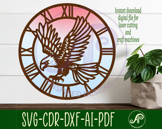 Eagle wall clock template designs