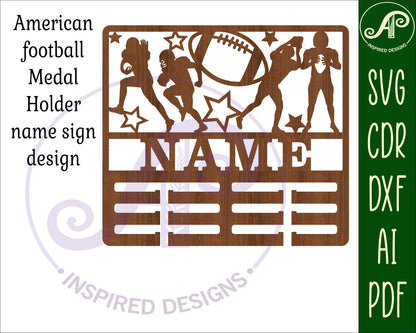 American football medal holder sign SVG / DXF / AI / PDF / CDR