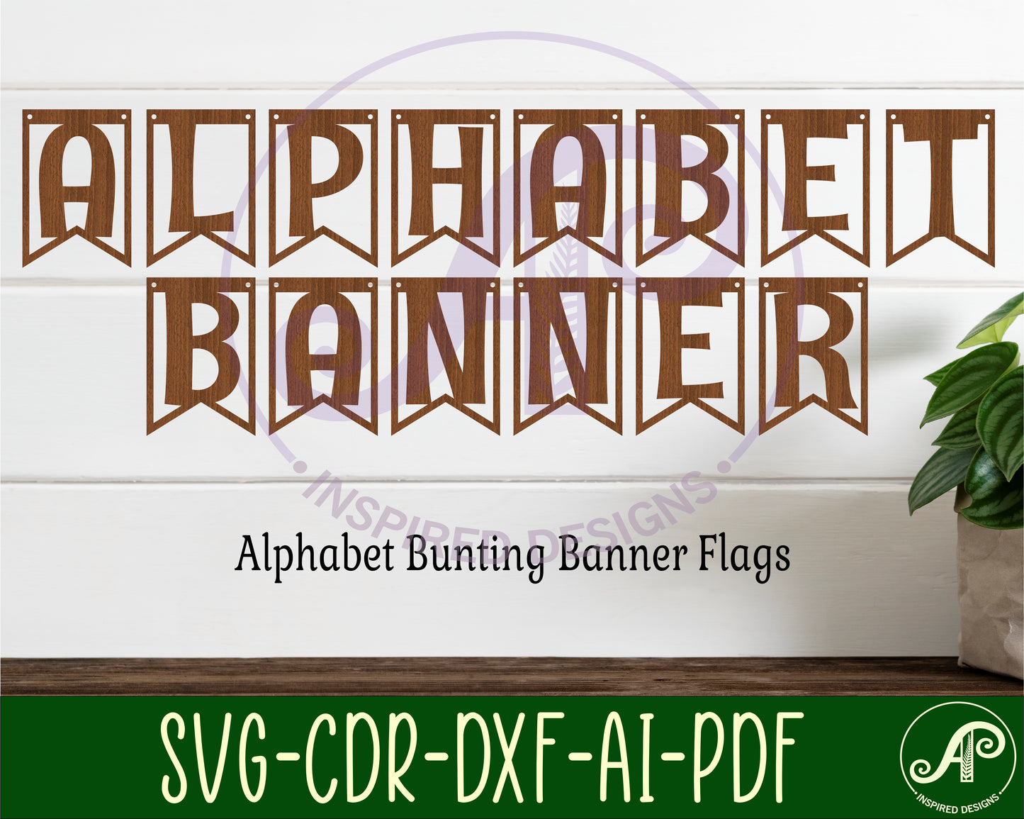 Alphabet bunting banner flags set