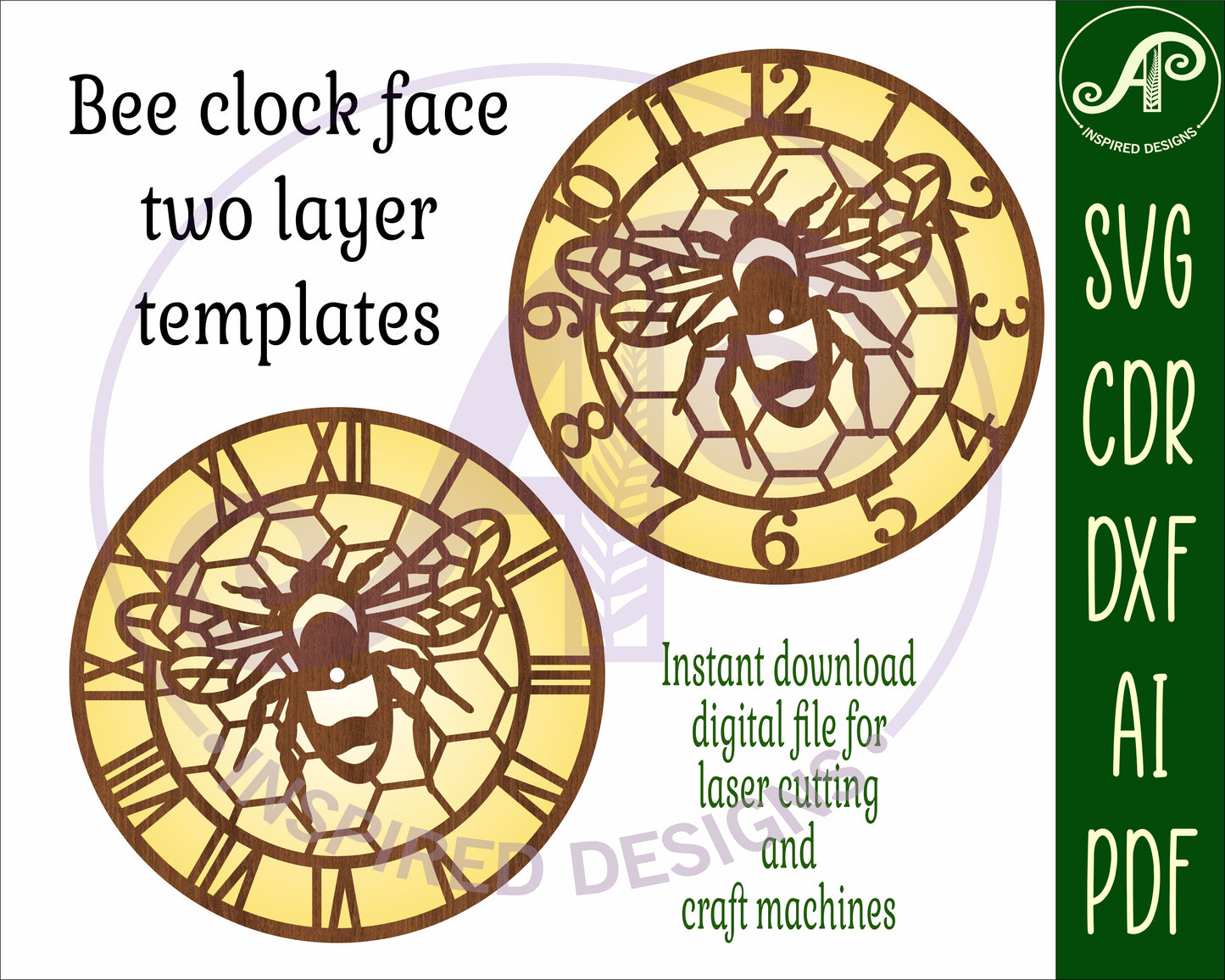 Bee clock template design