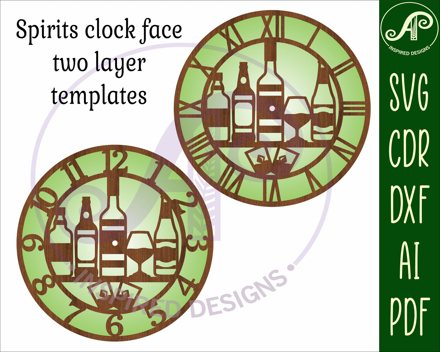 Spirits alcohol wall clock template designs