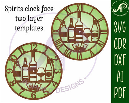 Spirits alcohol wall clock template designs