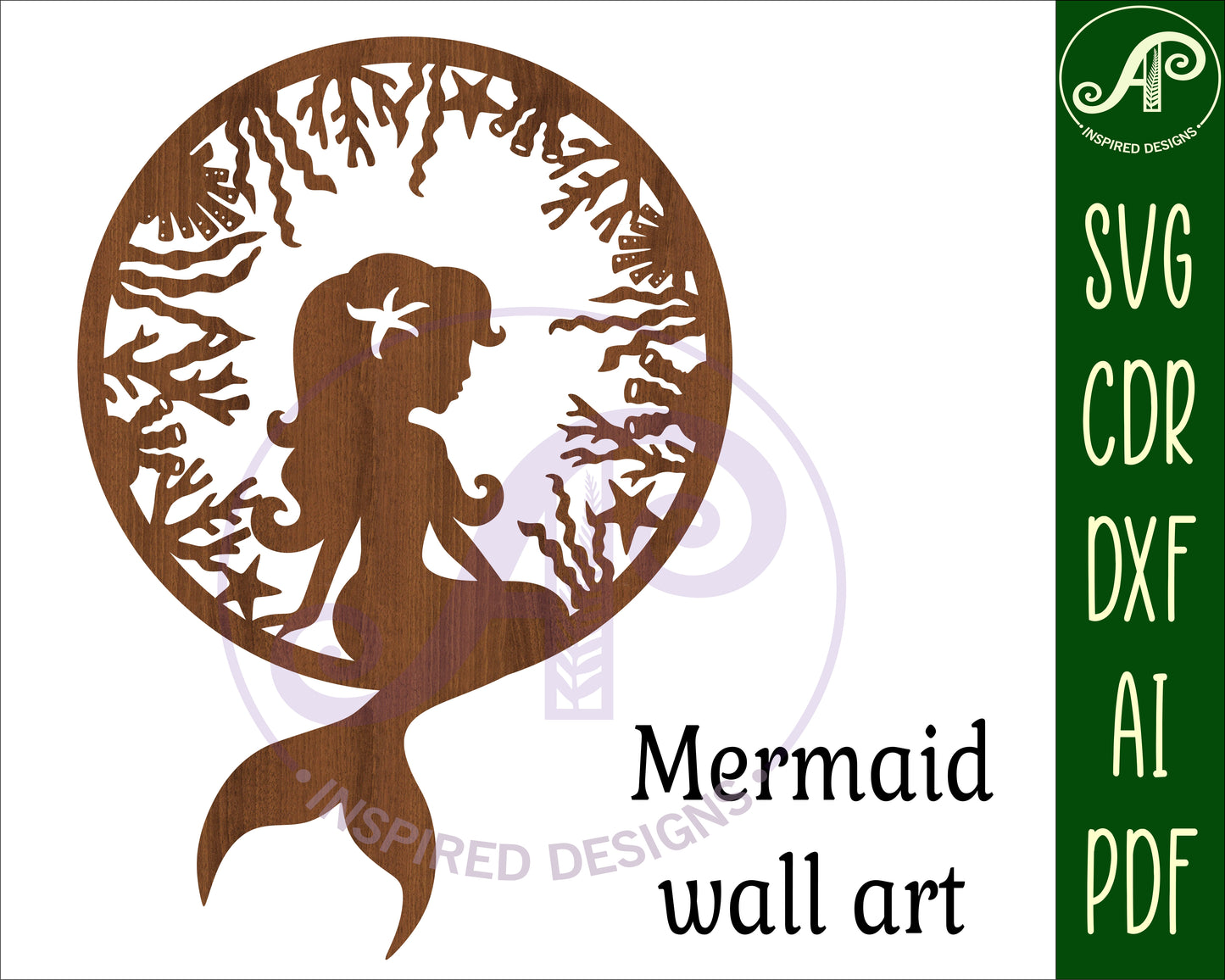 Mermaid wall sign design SVG / DXF / AI / PDF / CDR