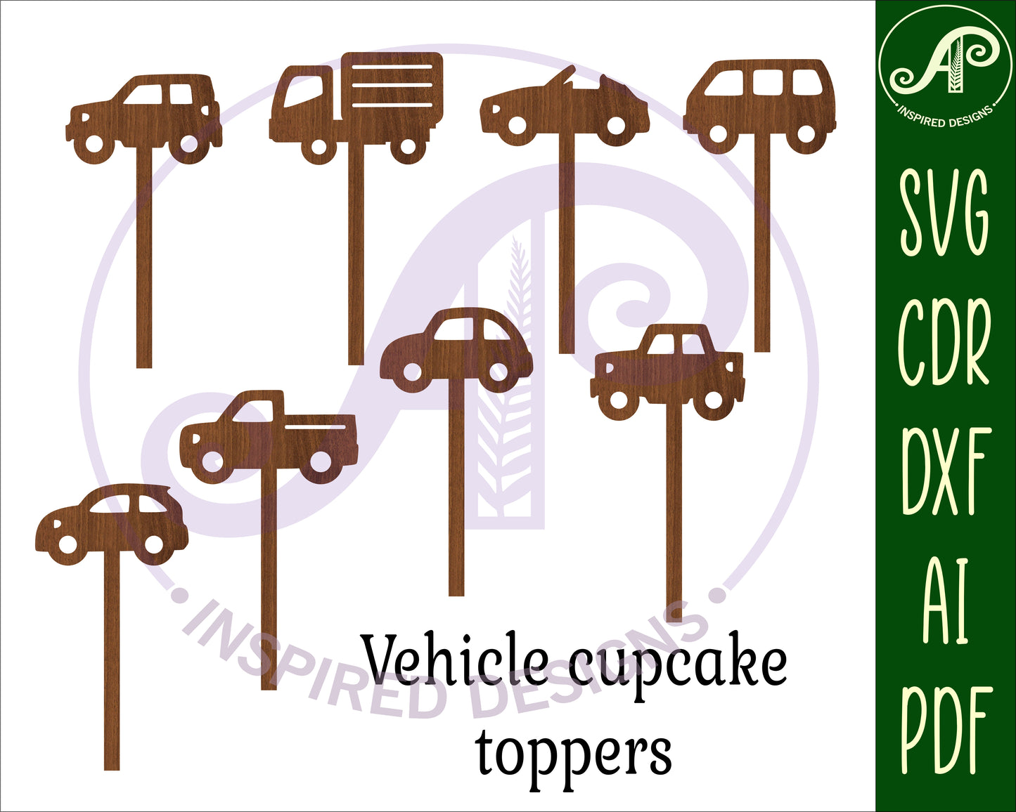 Vehicles cake topper design SVG / DXF / AI / PDF / CDR