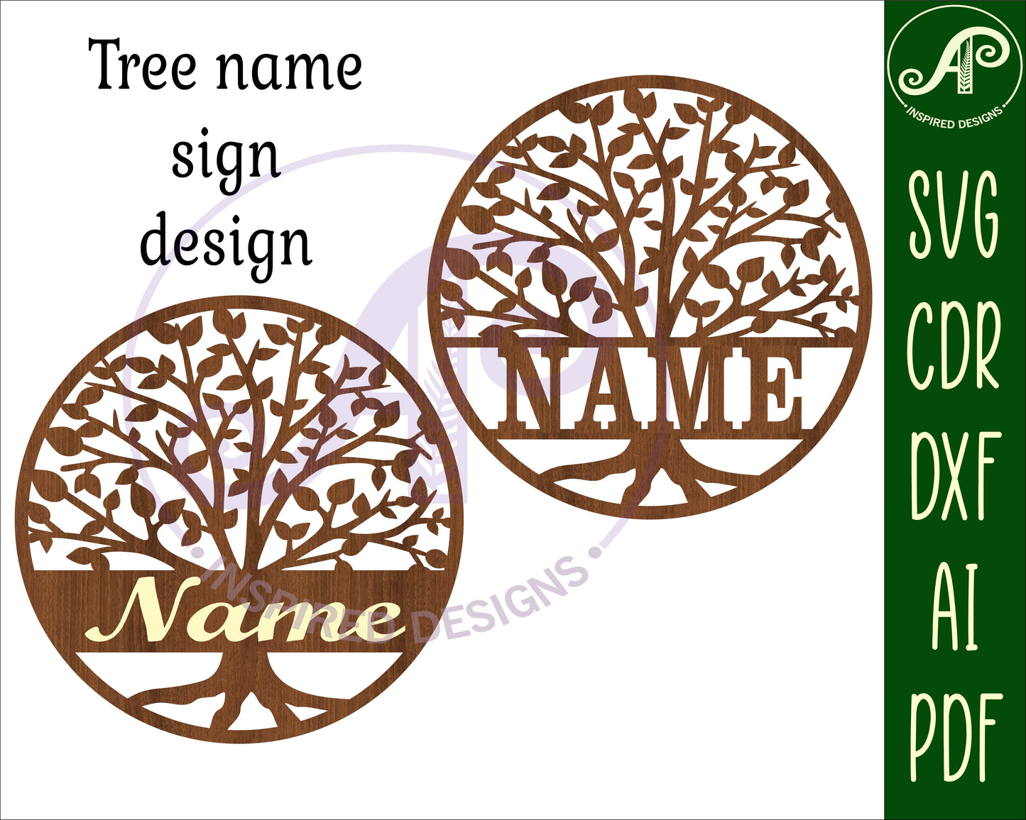 Family tree name wall sign. SVG / DXF / AI / PDF / CDR