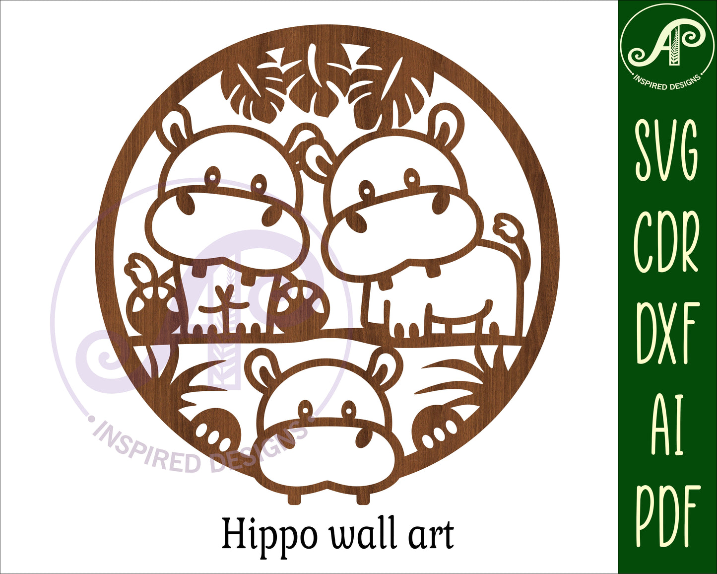 Hippo wall sign design SVG / DXF / AI / PDF / CDR