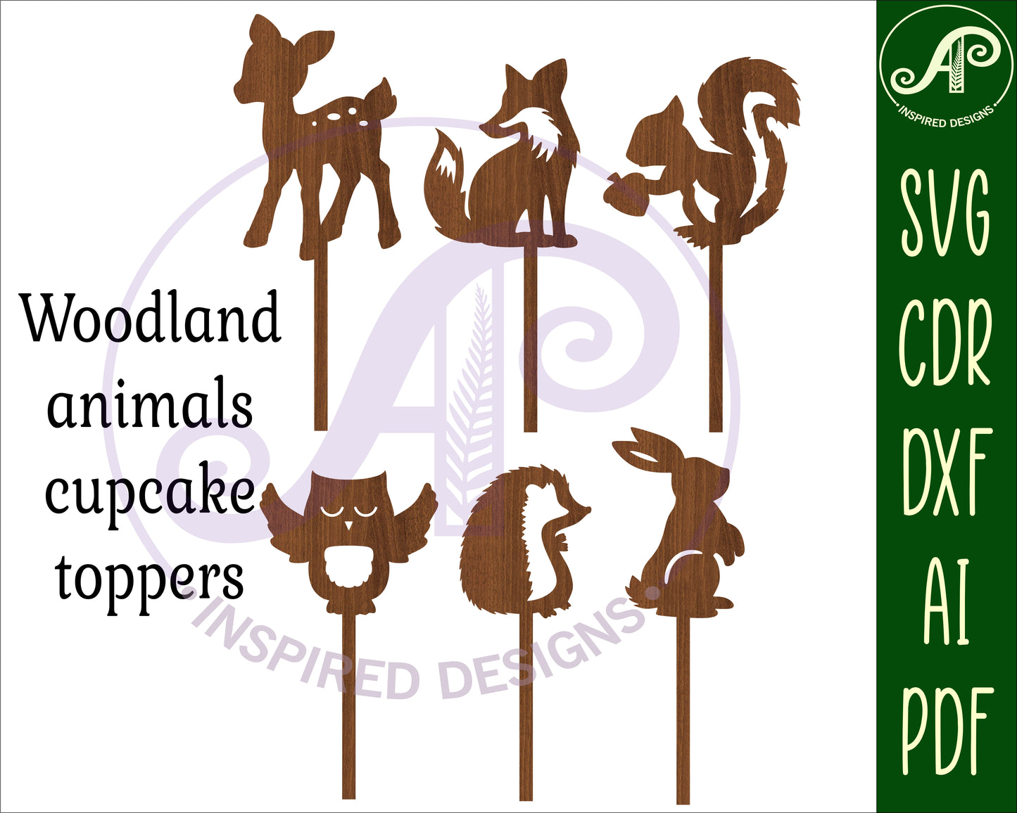 Woodland animal cake topper design SVG / DXF / AI / PDF / CDR