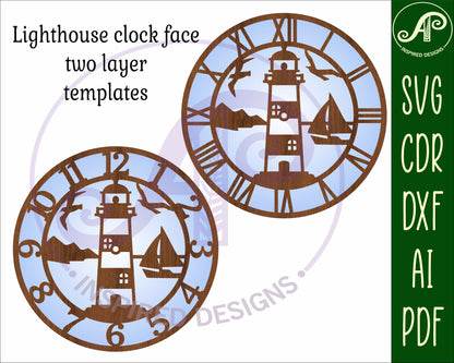 Lighthouse wall clock template designs