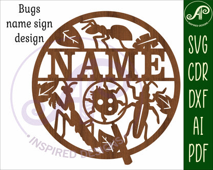 Bugs name wall sign. SVG / DXF / AI / PDF / CDR