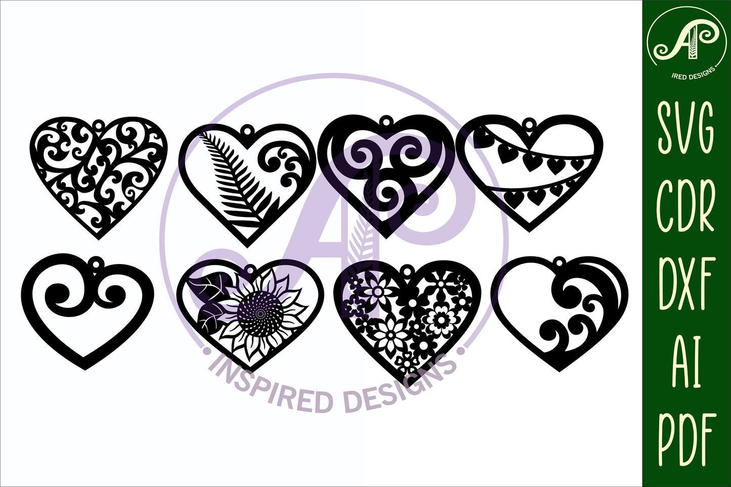 Heart wall designs SVG / DXF / AI / PDF / CDR