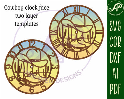 Cowboy rodeo wall clock template designs