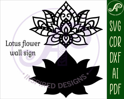 Lotus flower wall sign design SVG / DXF / AI / PDF / CDR