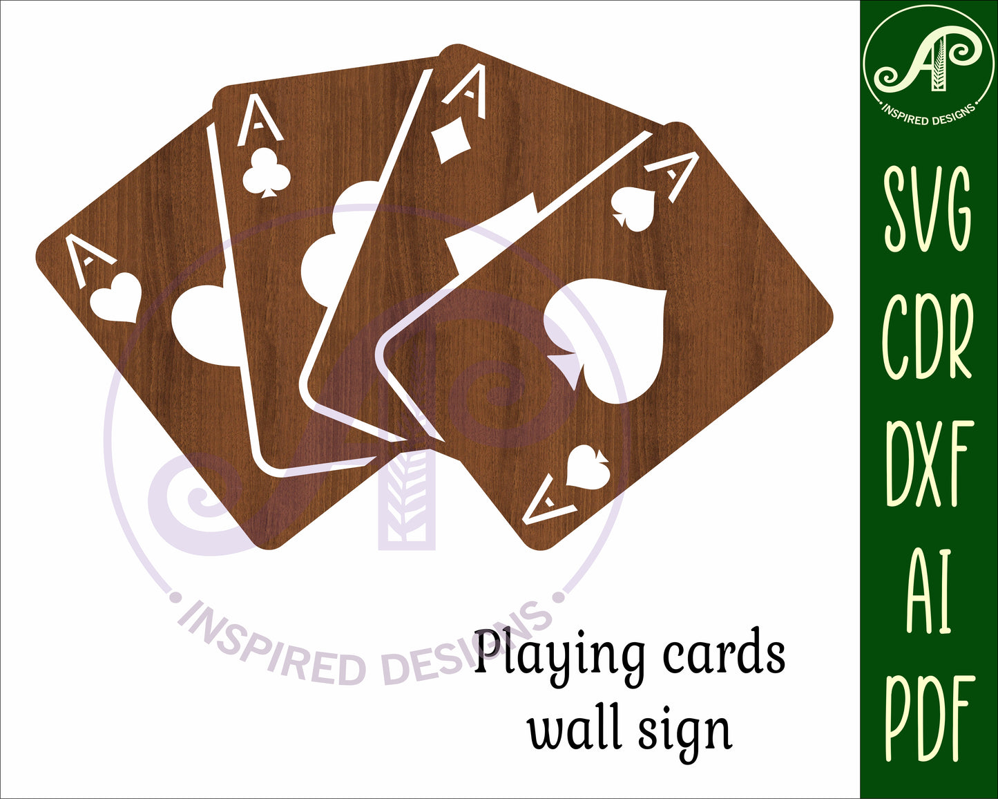 Playing cards wall sign design SVG / DXF / AI / PDF / CDR